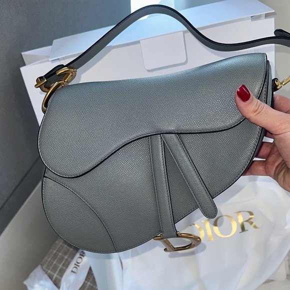 FULL SET - Dior Saddle Bag Grey with Gift Bag and Dust Bag - Picture 8 of 12